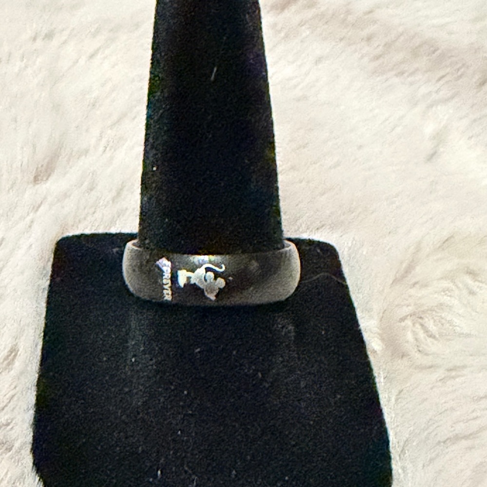 Black Ring with Silver Mickey Mouse Accent - NWOT